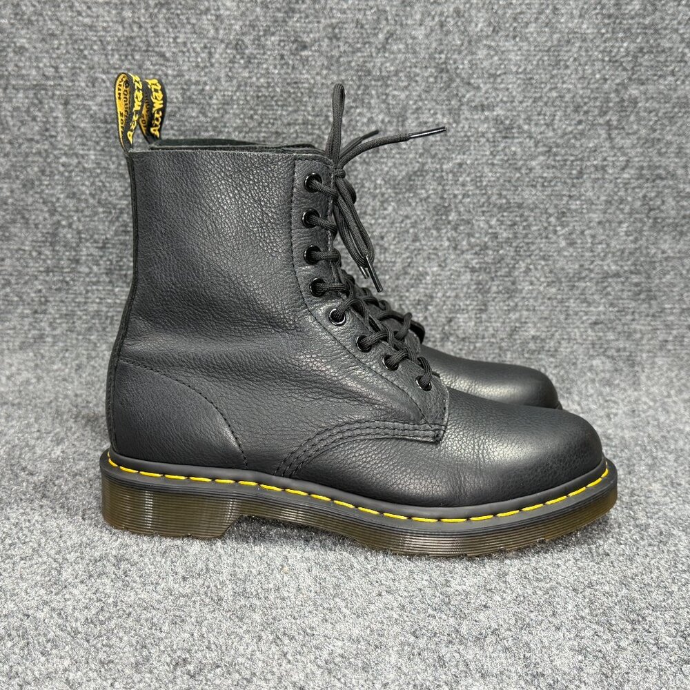 Dr. Martens 1460 Pascal‎ Boots Women's 8 Black Virginia Leather Lace Up Combat